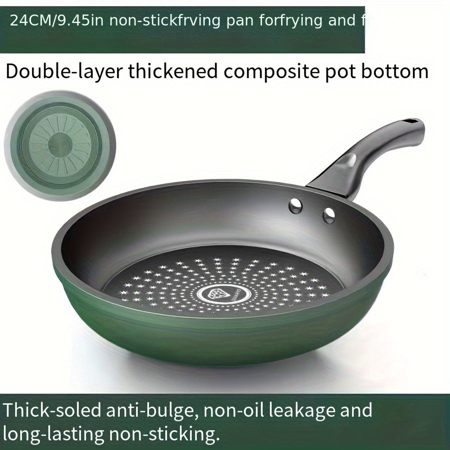 Non-Stick Household Frying Pan with Dual-Purpose Design, No Oil Smoke, Flat Bottom for Multi-Function Cooking on Induction Cooker or Gas Stove