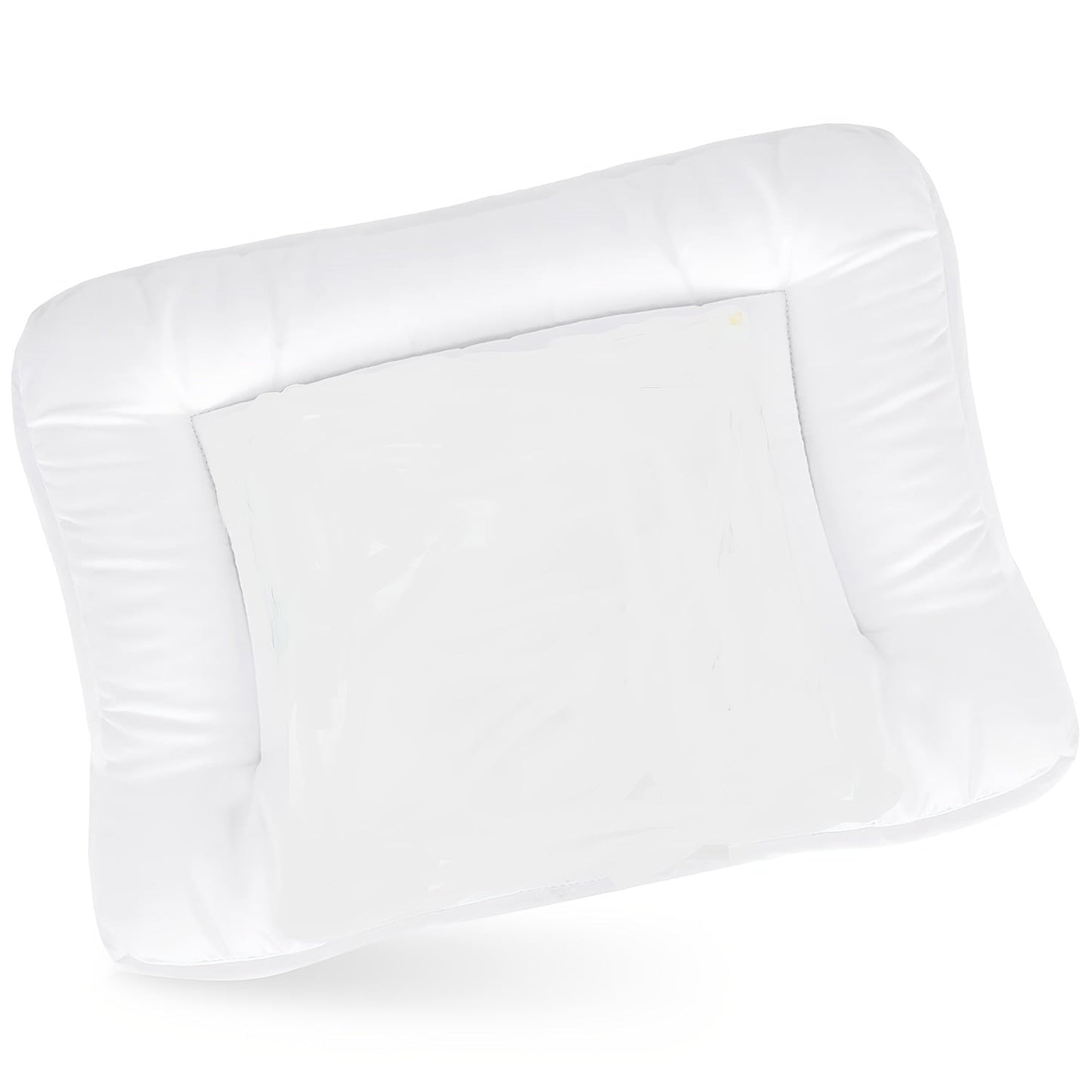 Quilted White Toddler Pillow made of 100% Polyester, Ultra Soft and Breathable, Machine Washable, Ideal for Kids' Travel, Small Size