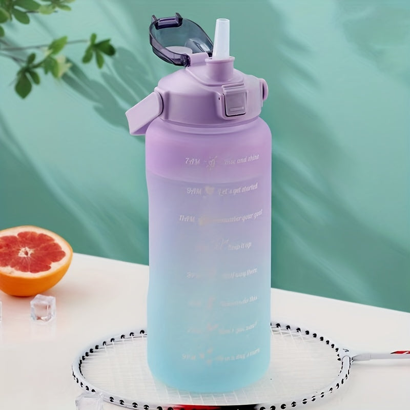 2000ml gradient color water bottle ideal for sports and fitness, indoors and outdoors.