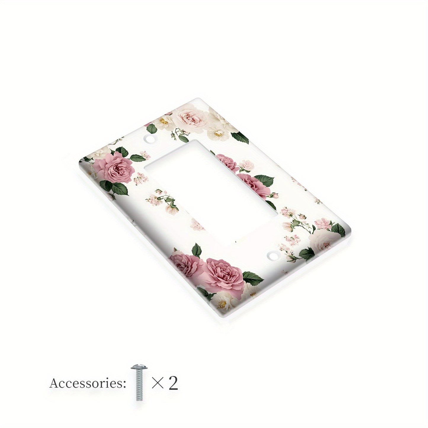 1pc Decorative Light Switch Cover with Pink Flowers for Classroom and Bedroom Decor, 1-Gang/2-Gang Electrical Faceplate