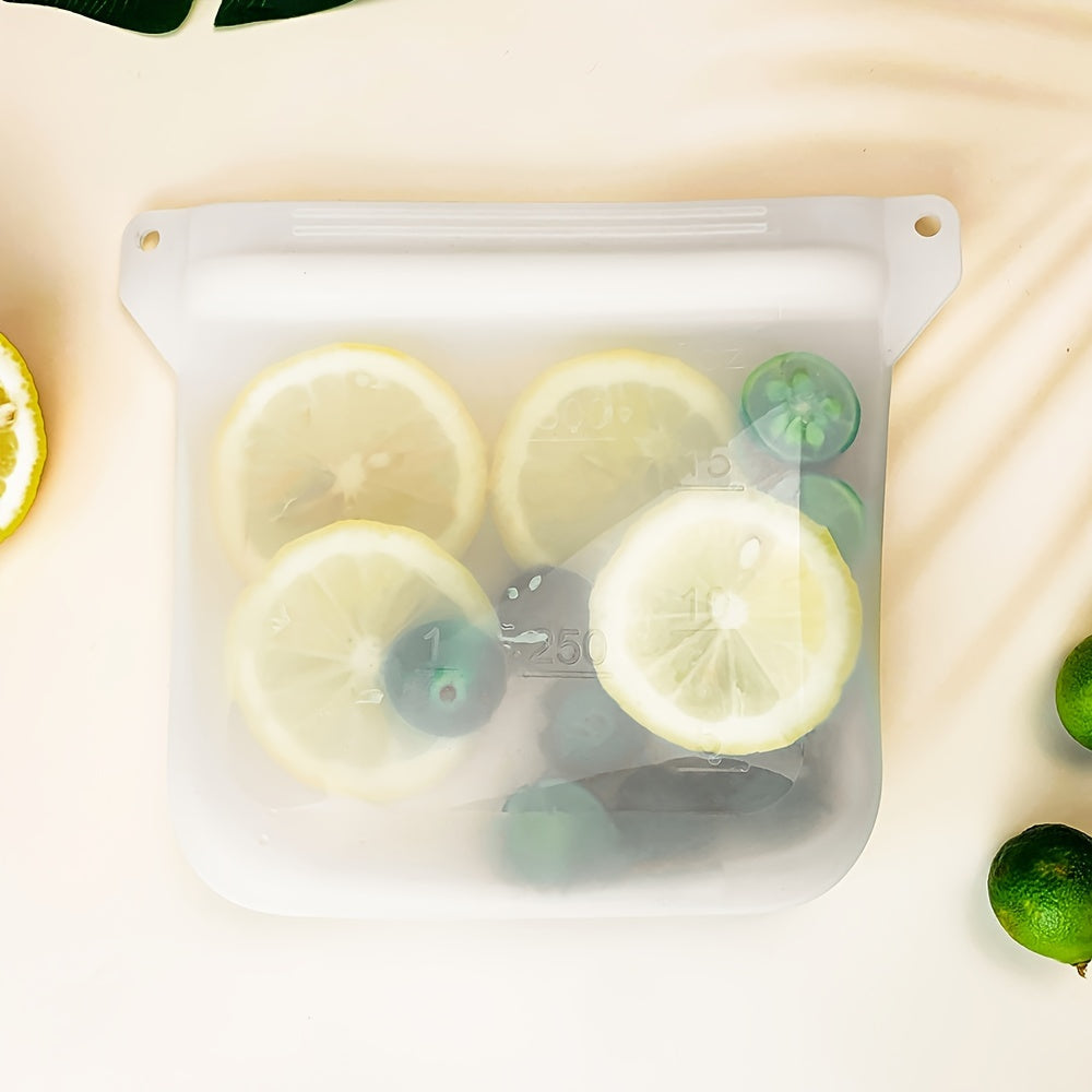 Seal in Freshness with FreshStorage Bag: A Leak-proof, Food-grade Silicone Self-sealing Bag for Microwave and Refrigerator Storage, Ideal for Recycling.