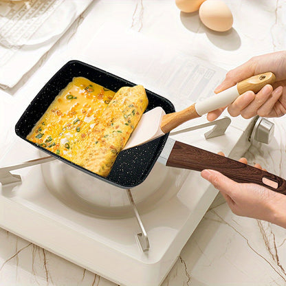 Get your hands on a 1-piece Tamagoyaki Pot featuring a non-stick coating and a wooden handle. This kitchen essential is the perfect companion for cooking up delicious breakfast omelets, scrambled eggs, and more. Make perfect meals every day, whether it's