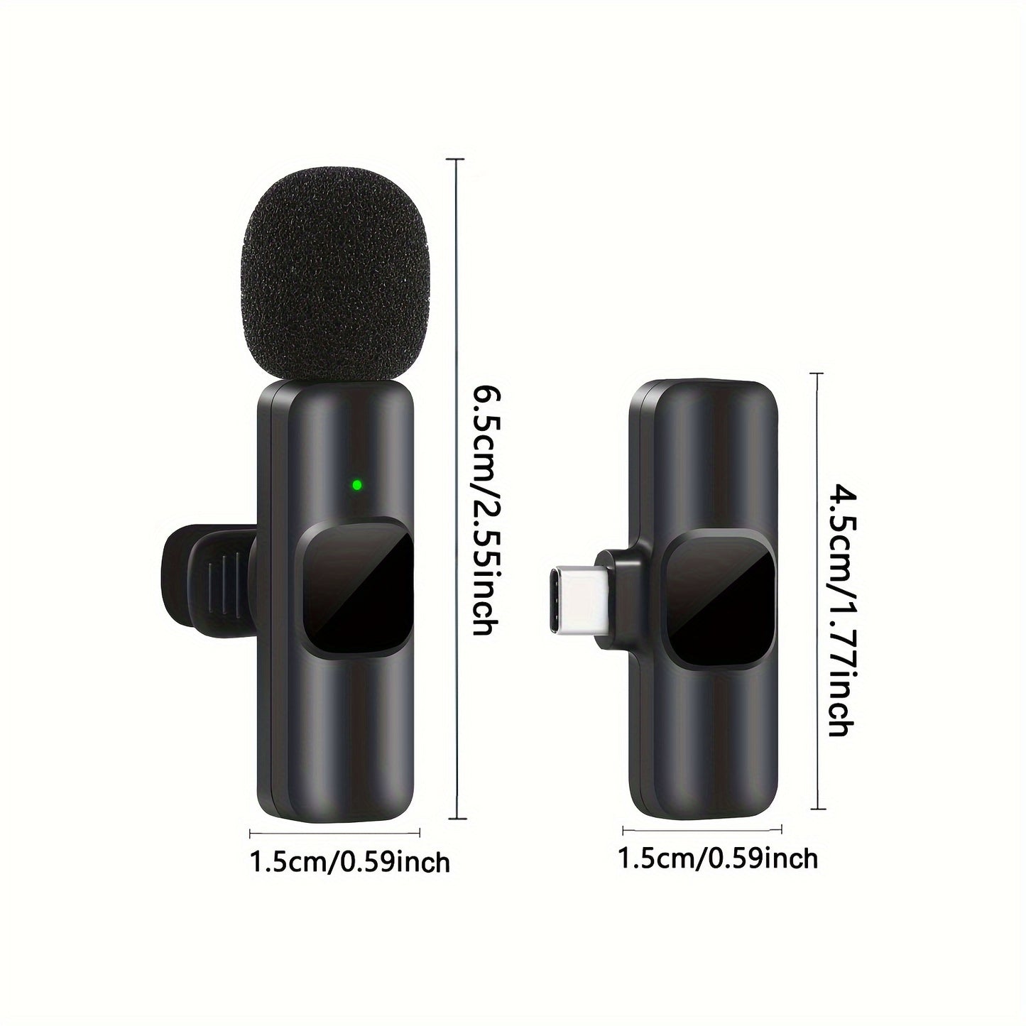 Wireless lavalier microphone for USB-C devices, ideal for recording, gaming, interviews, and vlogging.