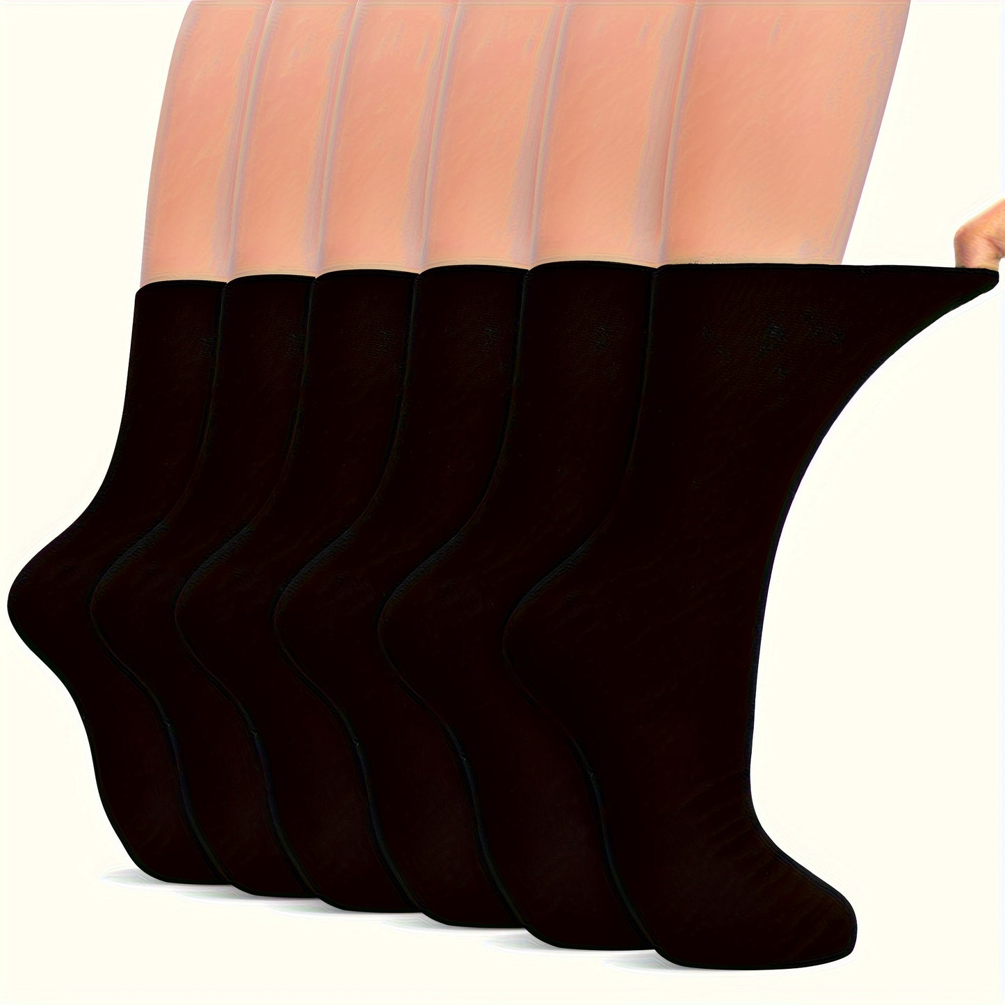 Breathable knit fabric diabetic socks, stretchy fit, moisture-wicking, ideal for seniors, men's fashion, blend of cotton, polyester, and spandex, machine washable, solid color.