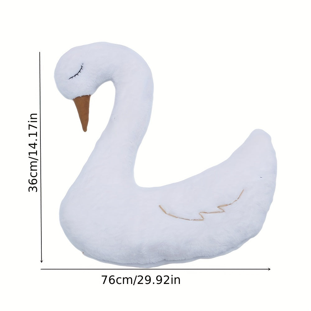 Soft animal cushion, cute photography prop featuring swan photography.