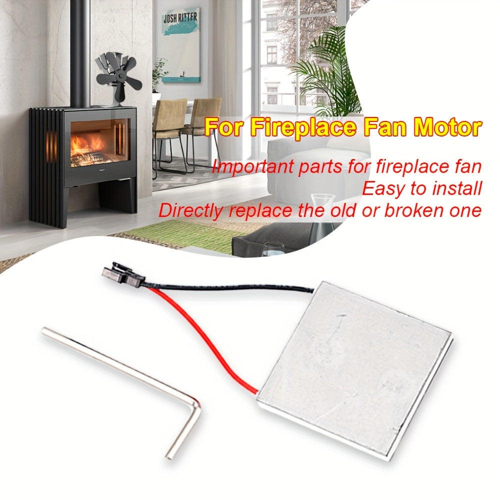 Fireplace Fan Motor Generator Chip, Metal Thermoelectric Heat Generator designed for Fireplace Fan Motors and Oven Heaters, offering a Universal Fit as an accessory.