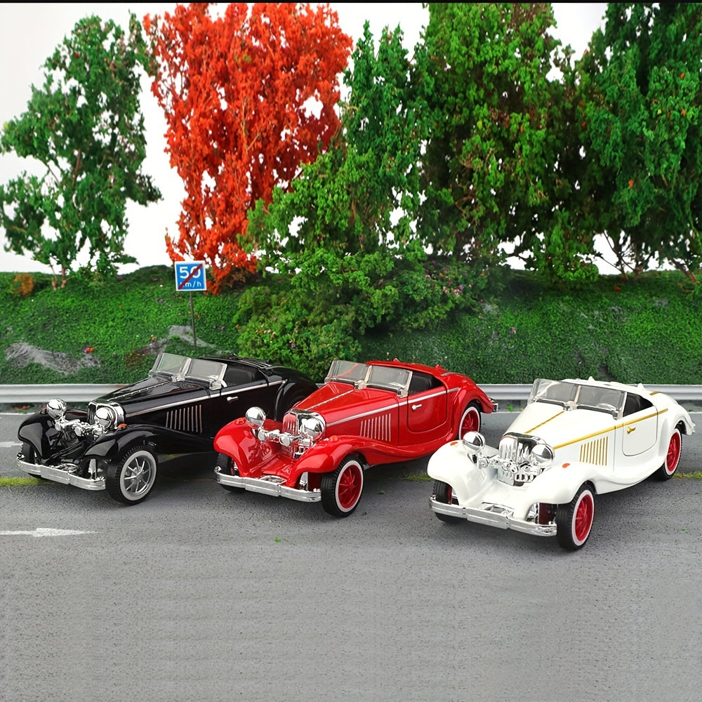 1:32 Scale Alloy Classic Retro Convertible Old Car Model Toy with Openable Door, Great Boy's Birthday Gift