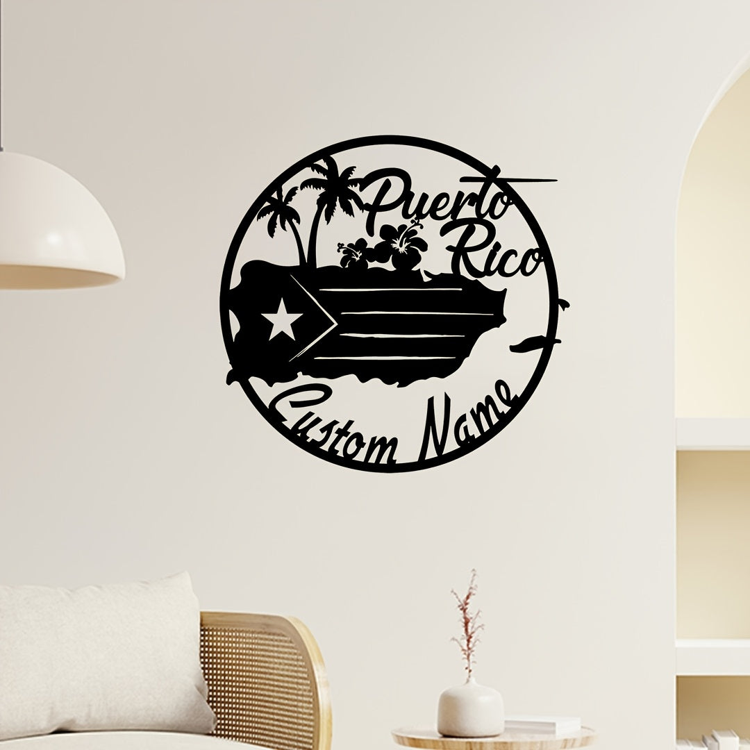 Customize your home decor with a personalized Puerto Rico metal wall art featuring a unique flag design. This durable metal sign is the perfect addition to any Puerto Rico themed room.