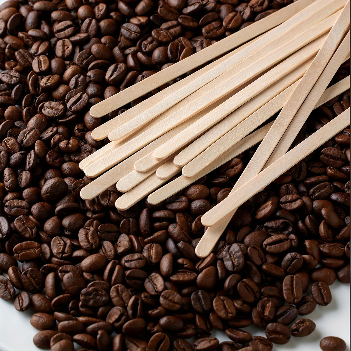 Pack of 100 Wooden Coffee Stirrers - Features Long Handles for Hot Beverage Mixing - Ideal for Combining Honey & Milk Powder - Great Addition to Your Christmas Kitchen & Dining Collection