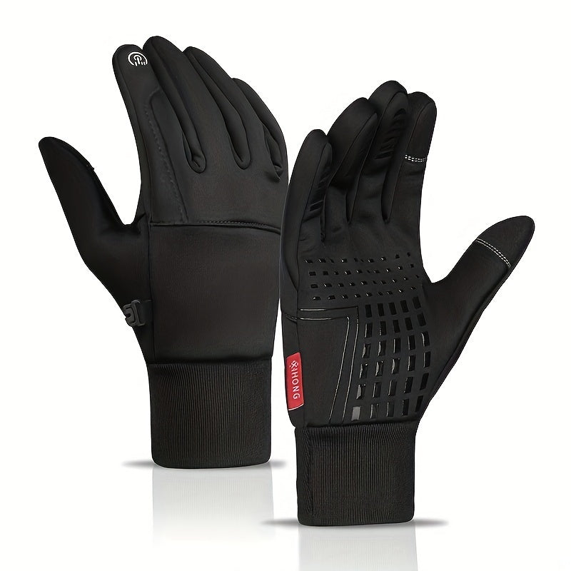 Keep your hands warm and protected during winter cycling with these Men's Waterproof and Windproof Winter Cycling Gloves. Featuring thickened finger tips and touch screen compatibility, these gloves are designed ergonomically for a comfortable fit. Made