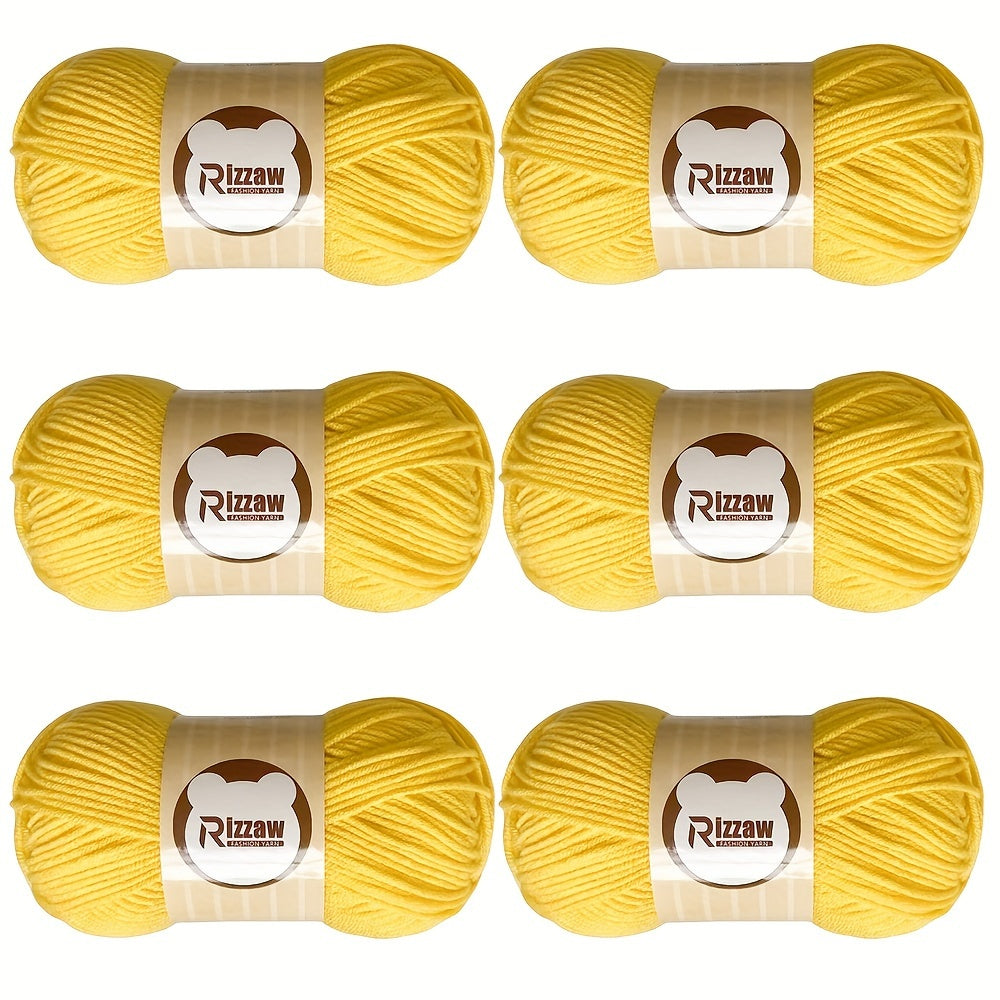 6 pieces of 50g soft yarn for beginners, suitable for crocheting clothes, blankets, DIY knitting, and handbags.