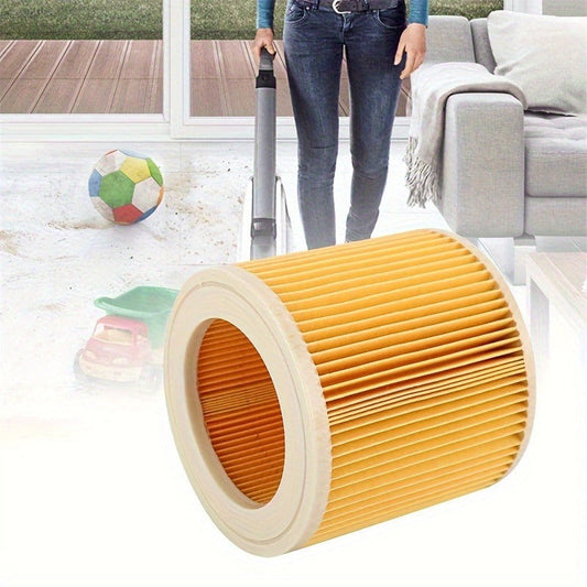 High-quality vacuum filter specifically designed for Karcher wet and dry vacuum models WD2.200, WD2.250, WD3.200, WD3.300, A2054, A2204, and A2656. Made of durable plastic with a floor attachment for efficient cleaning.