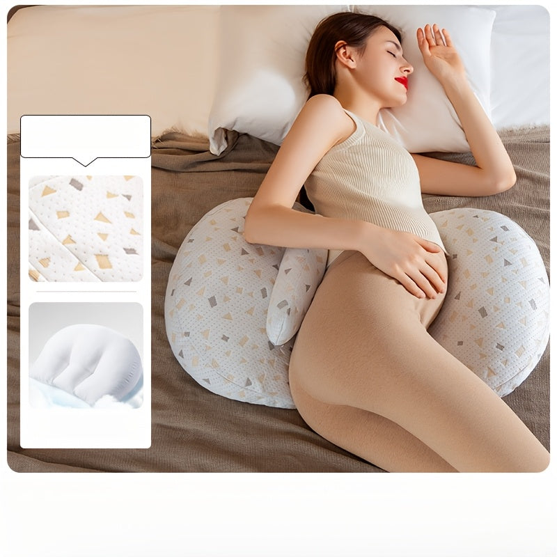 SoftTouch Adjustable Pregnancy Pillow, U-Shaped Full Body Support Cushion with Removable Cover - Perfect for Side Sleepers. Made with Polyester Fiber Material and Portable for Back Support.