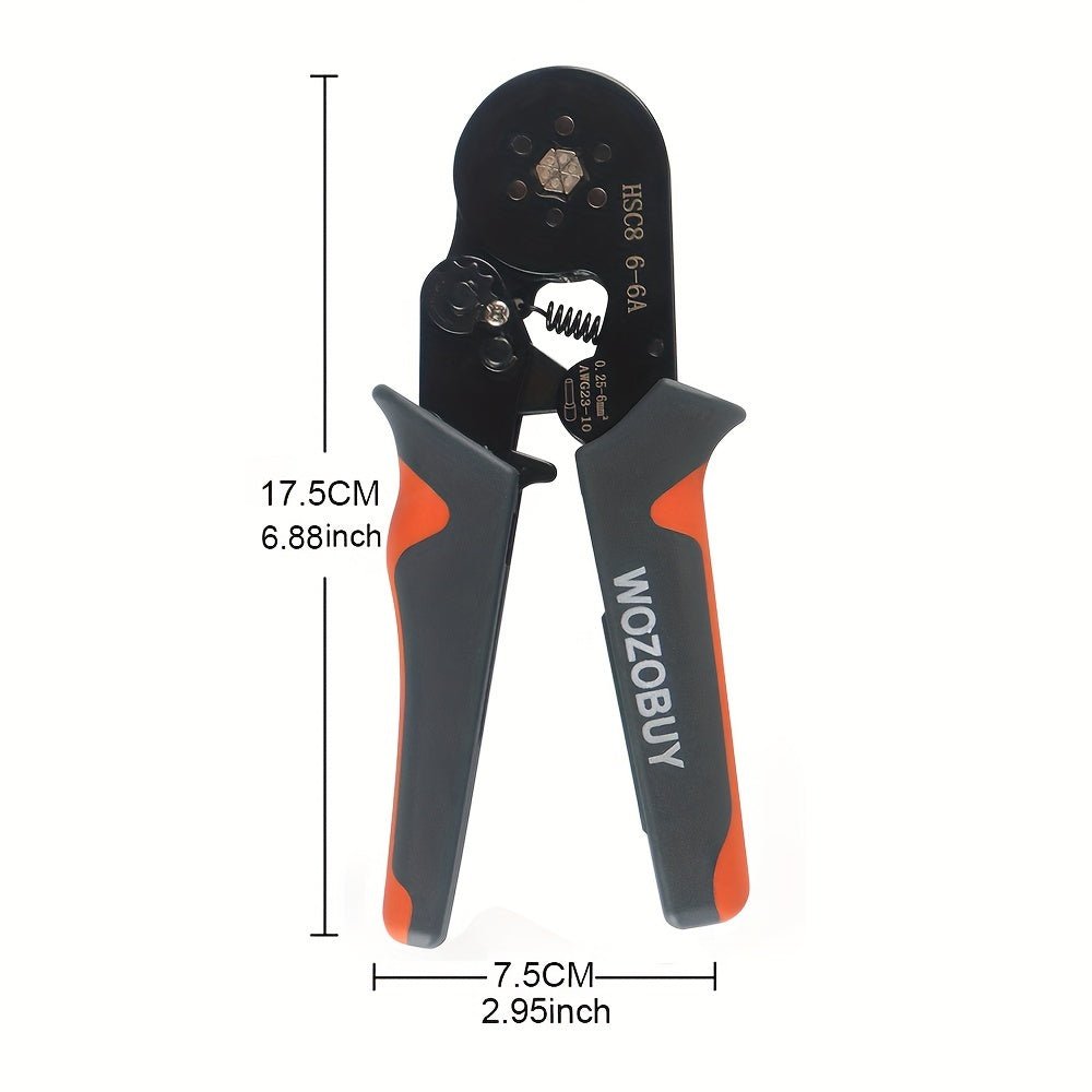 Crimping Tool Kit with HSC8 6-4A/6-6A Crimper Pliers and various wire connectors and terminals.