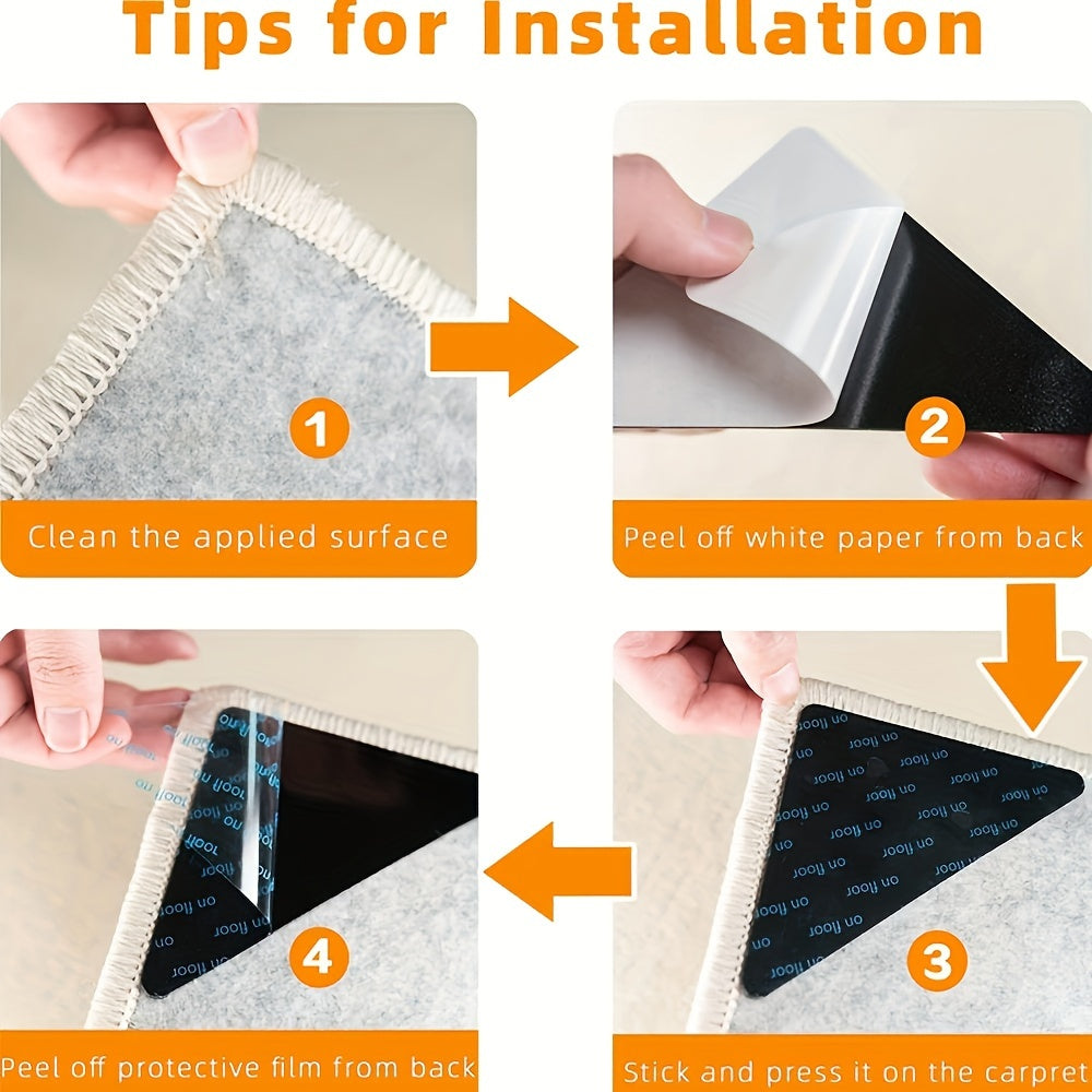 Rug Grippers qiymat to'plami - Gilamlaringizni xavfsiz saqlang, sirpanmaydigan, qayta ishlatiladigan yopishqoq bilan - Yog'och va plitka pollari uchun ideal.