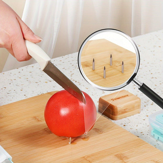 Accessible Bamboo One-Handed Chopping Board for Amputees and Disabled Users - Features Non-Slip Design, Food Contact Safe, Bread Stop, and Spikes - Ideal for Slicing and Dicing in the Kitchen