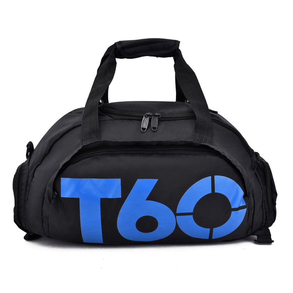 Lightweight gym bag for both men and women, ideal for yoga, fitness, and outdoor activities. Made of nylon, available in red, blue, and black. Perfect for gym and sports enthusiasts.