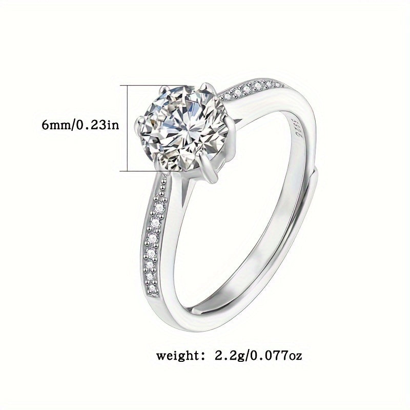 Adjustable Lady Diamond Ring with S925 Sterling Silver, Zirconia, and Elegant Eight Heart Eight Arrow Design for a Luxurious and Personalized Fashion Statement