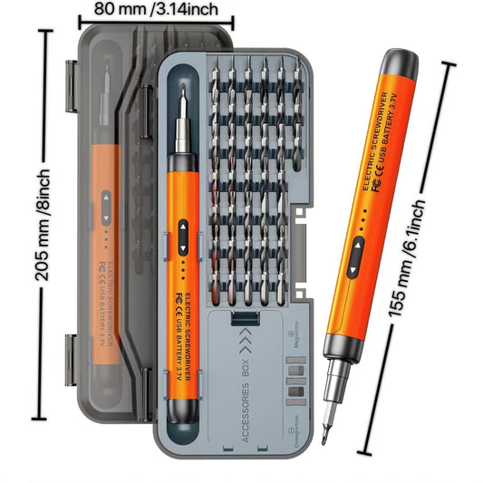 Multifunctional cordless electric screwdriver set with high torque and rechargeable lithium battery for home use.