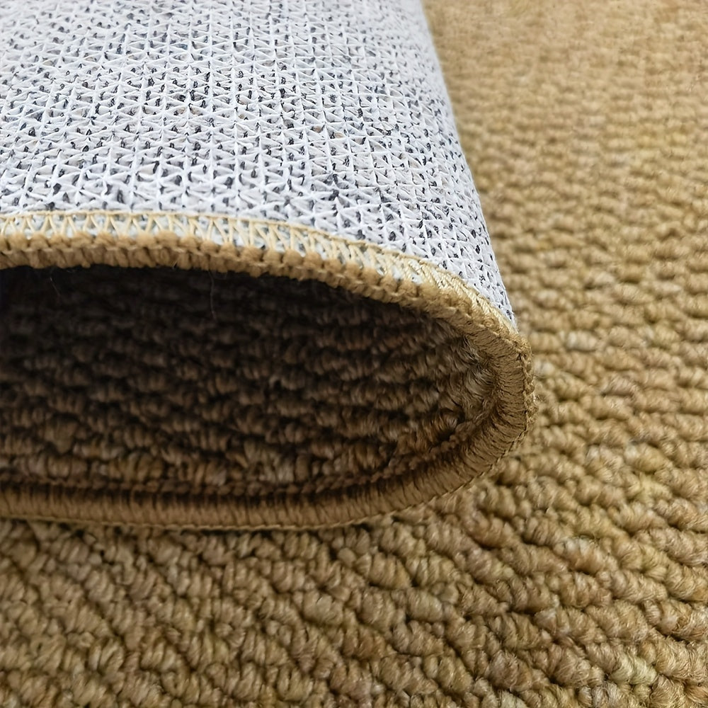 Soft, absorbent door mat with a jute-like texture that is easy to clean. Ideal for both indoor and outdoor use, perfect for entryways, bedrooms, and beyond.