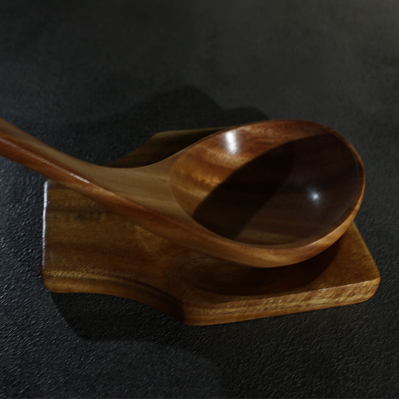 Durable Teak Wooden Cooking Spoon Set with Holder - Perfect Kitchen Utensils for Cooking and Serving, Great Holiday Present