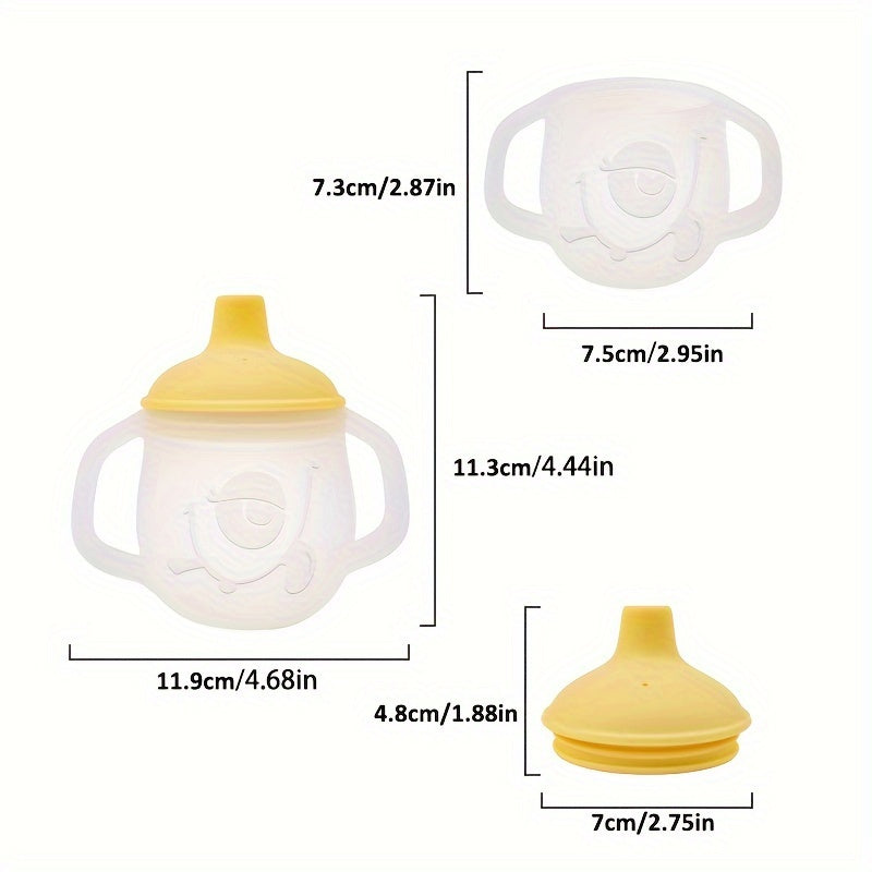 This set includes a custom silicone sippy cup with soft spout and easy-grip handles. BPA-free and perfect for camping, milk, coffee, and water. Makes a great gift for youngsters and is machine washable.