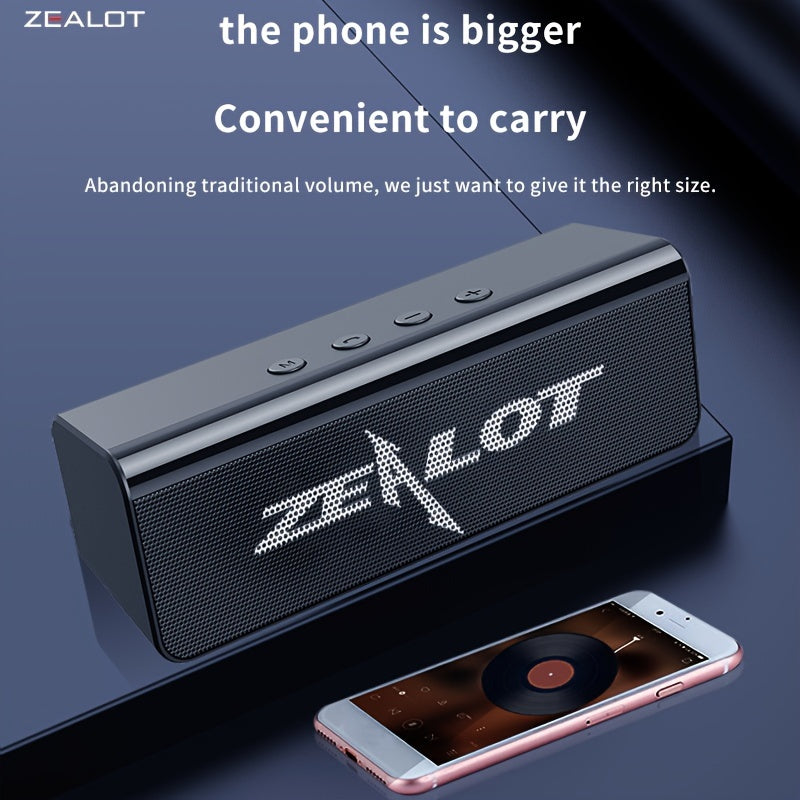 Беспроводная колонка ZEALOT S31 5W*2 с двойным сопряжением, 10-часовым временем воспроизведения, высококачественным звуком, мощным басом и совместимостью со смартфонами, планшетами и телевизорами. Включает зарядное устройство и AUX.