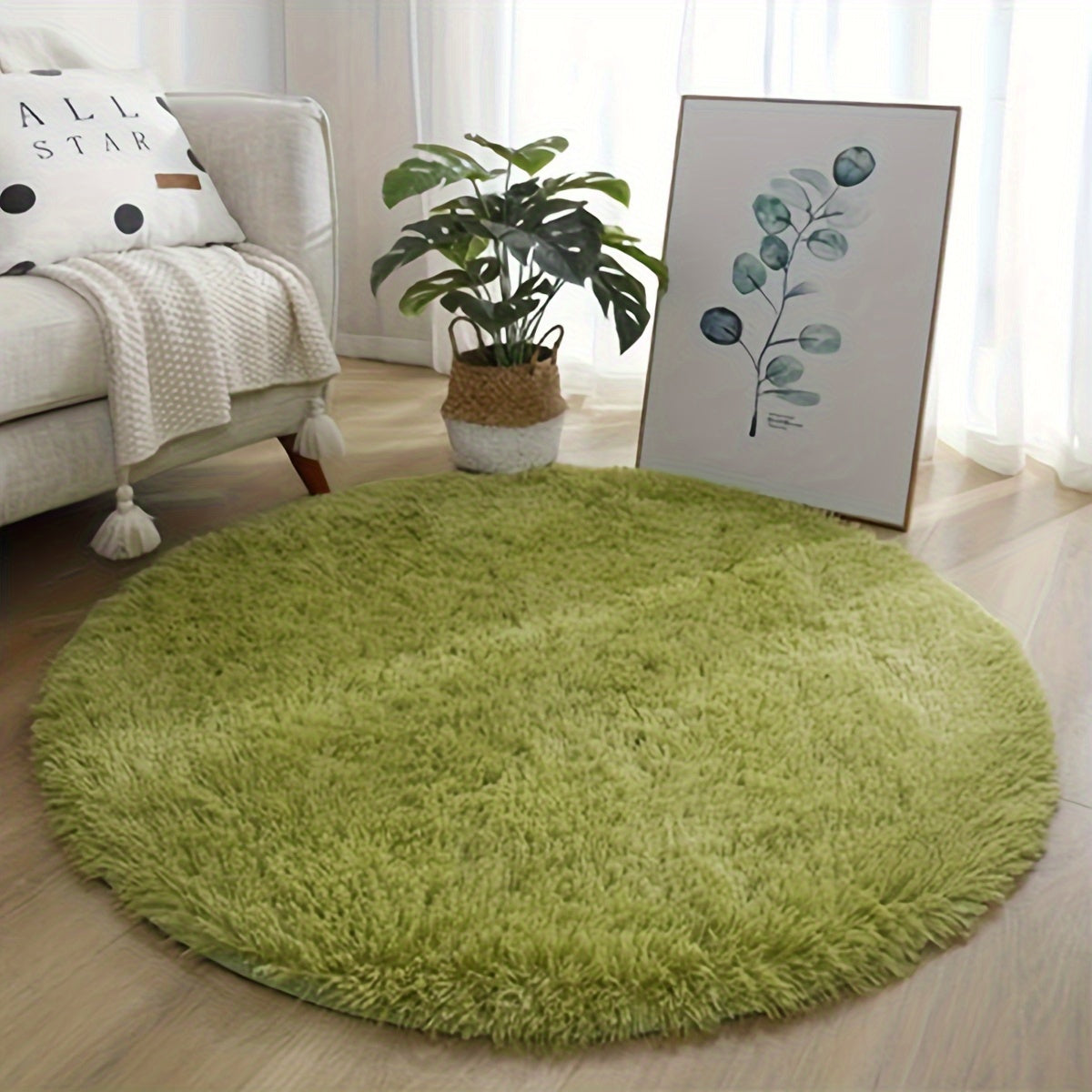 Indulge in the luxurious comfort of our Super Soft Fluffy Area Rug, crafted with non-slip plush polyester fiber for ultimate coziness. Ideal for enhancing the decor in your living room, bedroom, nursery, game room, or dorm. This rug is hand wash only and