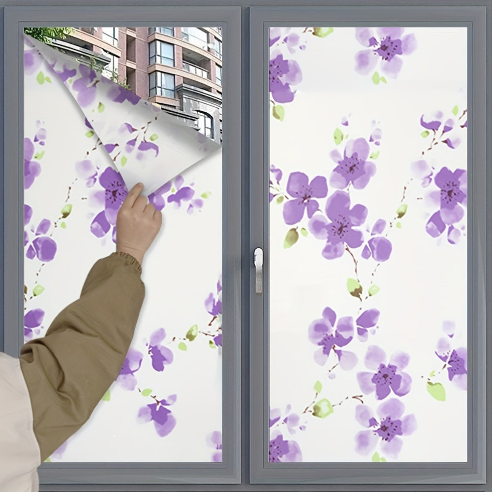 PVC Window Privacy Film in Glam Style – Easy to Apply Frosted Glass Covering for Home Decor, Blocks UV Rays, Manages Heat – Self-Adhesive for Bedroom, Kitchen, Bathroom Doors and Windows