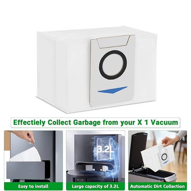 Get a set of 9 Ecovacs Robot Vacuum Dust Bags for your Deebot X1, X1 Plus, T10, T10 Plus, T20 Omni X&T Series Robot Vacuums. These replacement dust bags feature high-efficiency HEPA filtration, washable and reusable cloth material, and dust-blocking