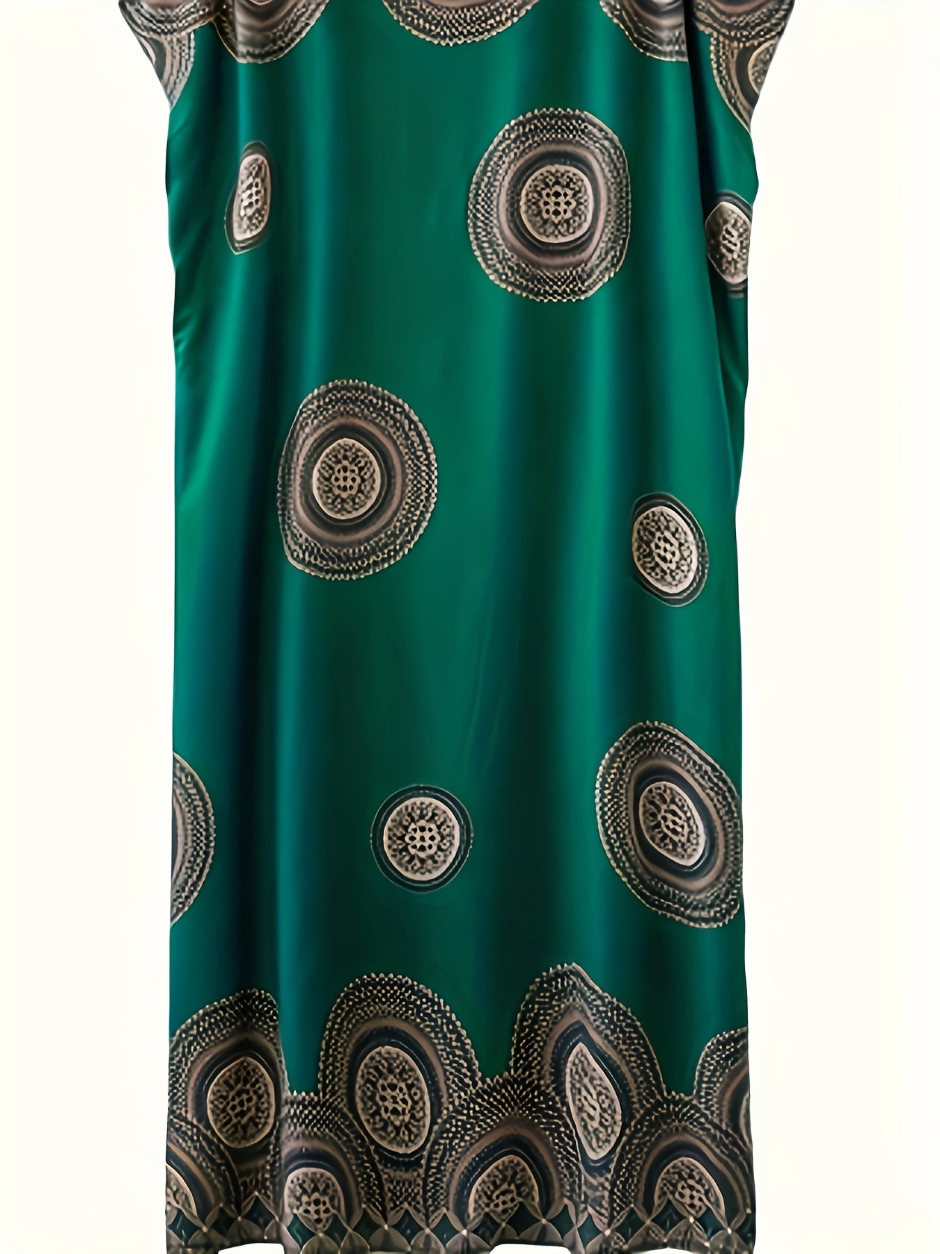 Boho V-Neck Maxi Dress with Pockets - Rayon, Printed Long Dress for Plus Size Women