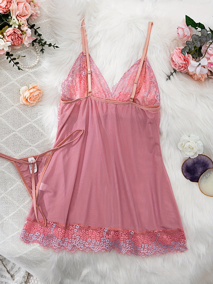 Sultry Lace Suspender Nightgown