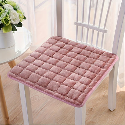 Soft, washable seat cushion for home or office chairs.