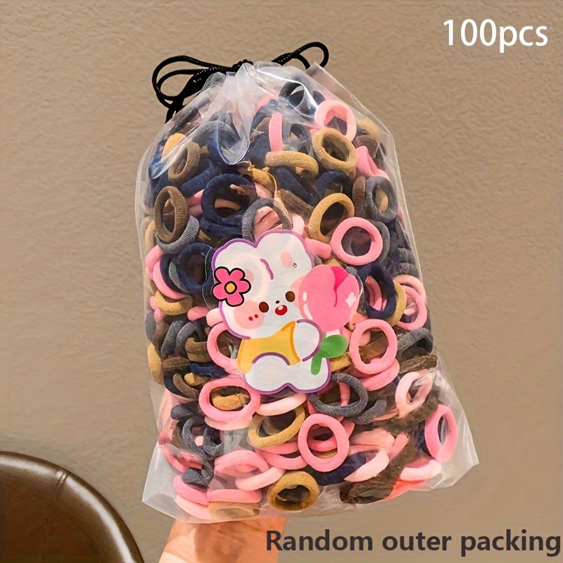 100/200 Youngsters Cute Elastic Hair Bands - Ideal Gift Choice for Girls' Hair Accessories