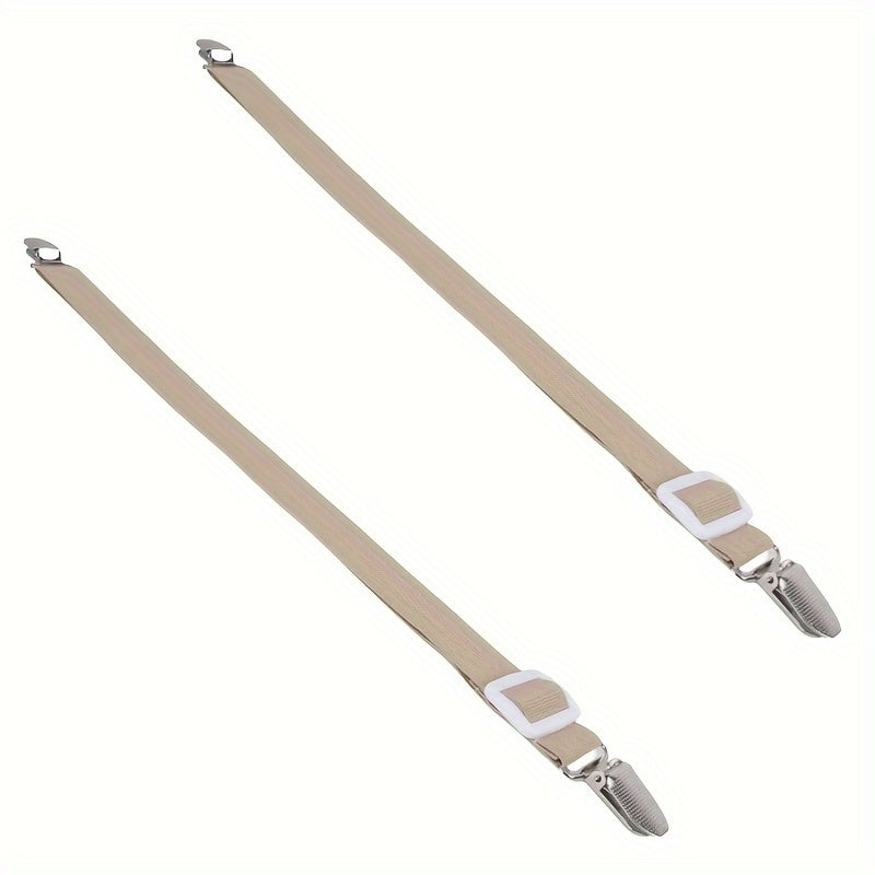 Pair of Quilt Holder Straps with Adjustable Bed Sheet Clips, Hand Washable, Made from Woven Fabric, Versatile Elastic Bands for Securing Tram Cloaks, Wrapping Luggage, and Quilting Comfort