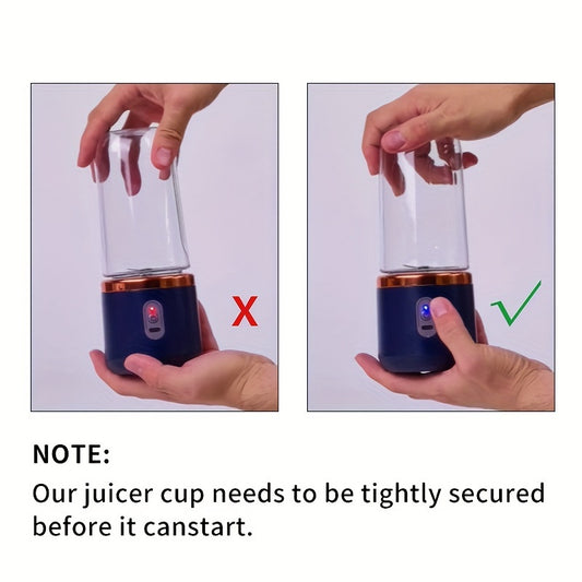 USB-заряжаемый соковыжиматель с 2 чашками, чашка для свежевыжатого сока с спортивной крышкой, беспроводной портативный блендер с шестилопастным дизайном для быстрого и гладкого отжима. Идеально подходит для фруктов, напитков и использования на ходу.