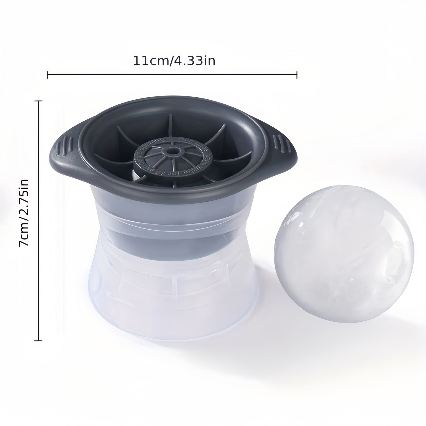 Large 98g silicone ice ball mold for making 6cm round ice balls.