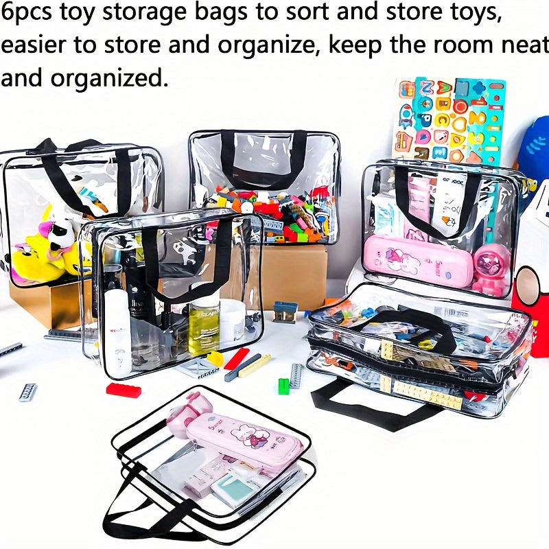 Large Clear PVC Storage Bag with Zipper - Waterproof Organizer for Toys, Crafts & Books, Reusable with 3.2 Cubic Feet Capacity