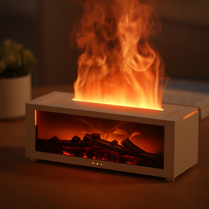 HOTU Simulation Flame Fireplace Humidifier with Remote Control and USB Power.