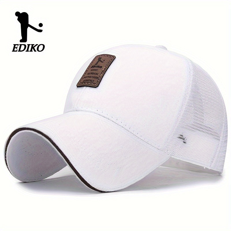 Breathable mesh baseball cap for men and women with sun protection, adjustable snapback, ideal for golf and outdoor activities.