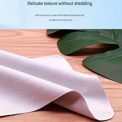 Multi-purpose reusable microfiber cleaning cloth designed for glasses, watches, jewelry, and electronics. Made from lint-free, non-woven fabric.