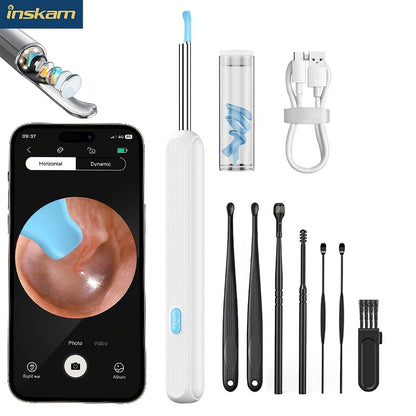 7-piece earwax removal kit includes camera, light, and 6 ear spoons. Rechargeable with lithium battery. Made with safe materials - no formaldehyde, metal, plastic, or silicone. Easy to use