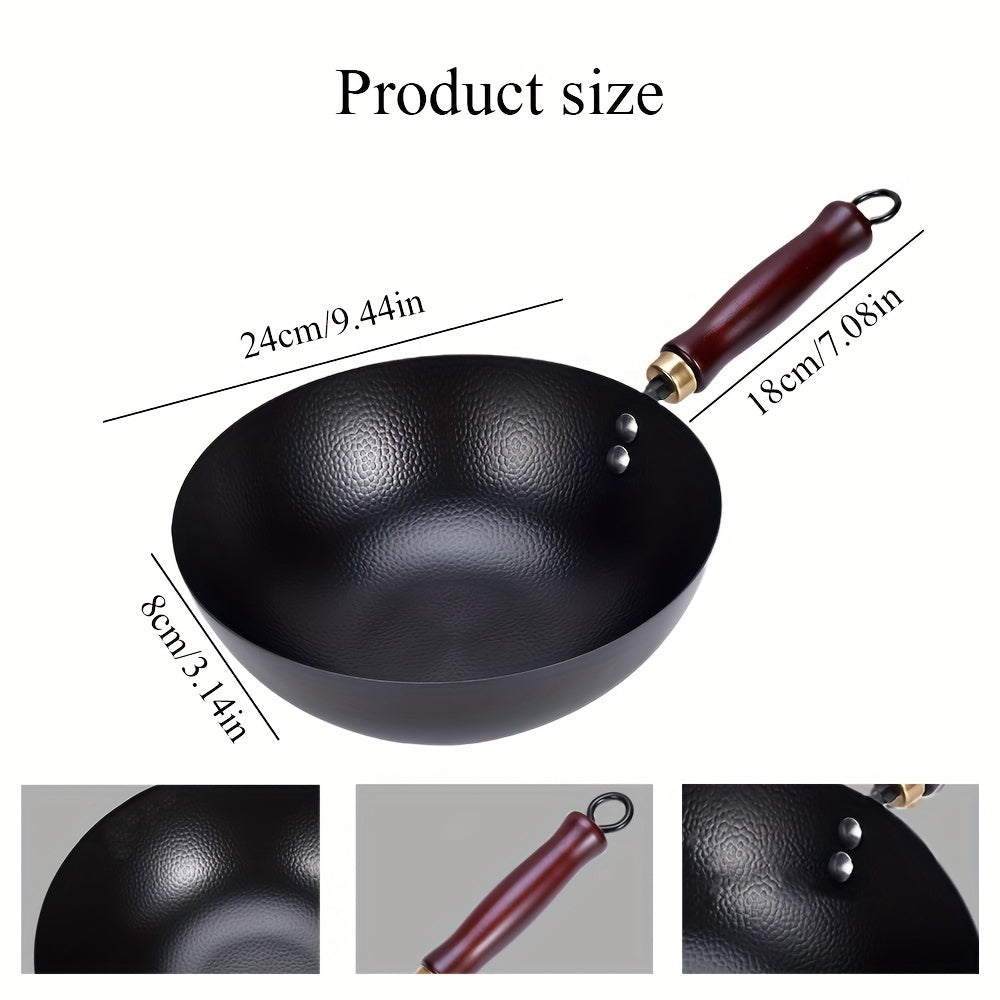 One Hand-Forged Cast Iron Skillet - Non-Stick, Uncoated for Healthier Cooking, Ideal for Frying Eggs & Steak, Works on Gas & Induction Stoves, Long-lasting Kitchen Must-have