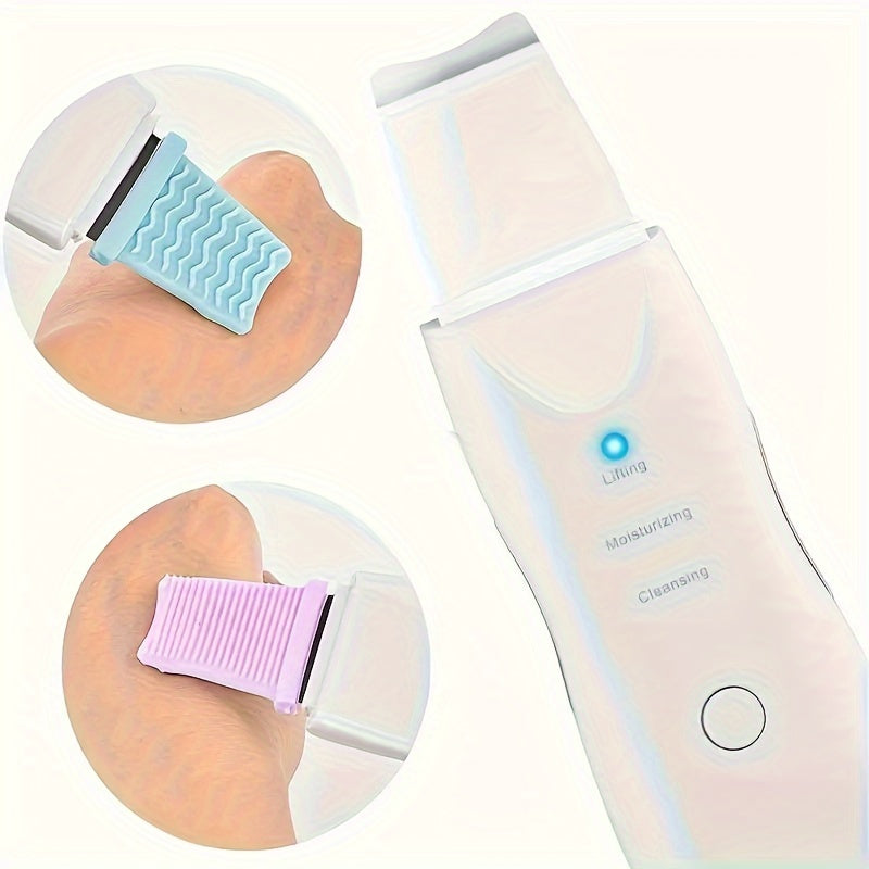 Rechargeable USB-powered face cleansing tool with vibrating scraping feature. Ideal for women, includes 150mAh lithium battery. Health and home essential.