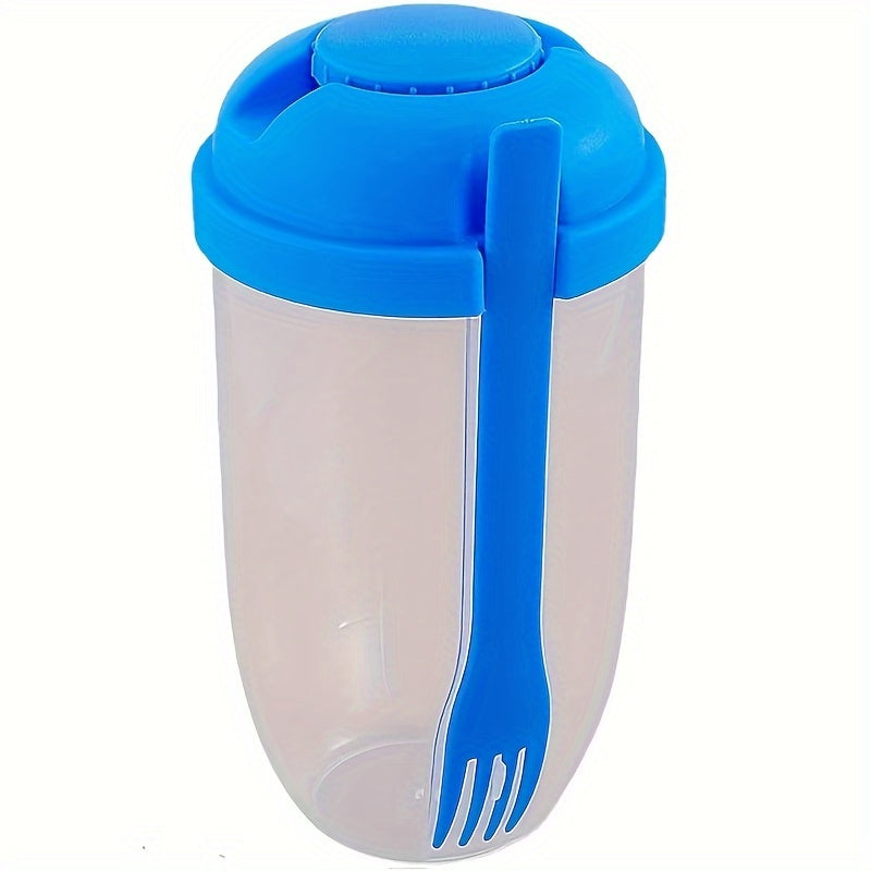 1000ml/33.8oz Healthy Salad Cup Set, BPA-Free Plastic, Oval Shape, Lightweight, with Dressing Holder & Fork. Perfect for Vegetables & Fruits on-the-go, ideal for Running, Picnics, Lunch & Breakfast, and special occasions like Christmas, Thanksgiving