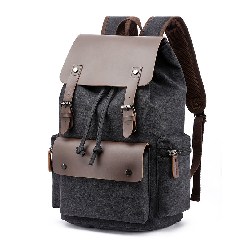 Trendy retro canvas backpack for students, travel, and business trips.