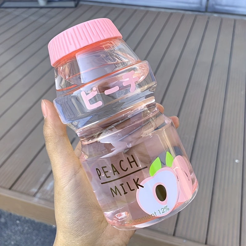 Adorable, durable cartoon milk bottle design sports tumbler with seal cap, large capacity, BPA-free polycarbonate, machine washable - ideal birthday gift.