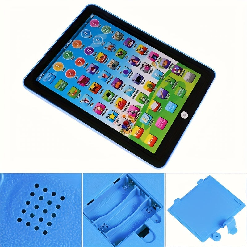 Kids' tablet toy for fun learning in multicolor, battery-powered.