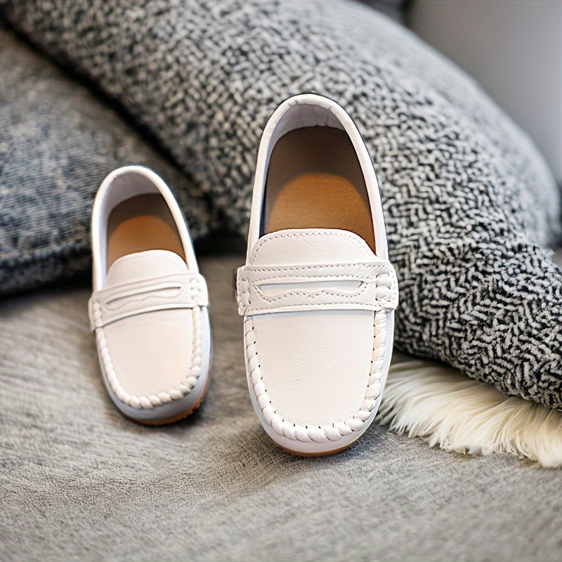 Boys' Vintage Slip On Loafers: Lightweight Non-slip Shoes for All Seasons