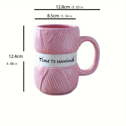 14.37oz Ceramic Knit Coffee Mug - Insulated, Reusable - Ideal for Any Occasion